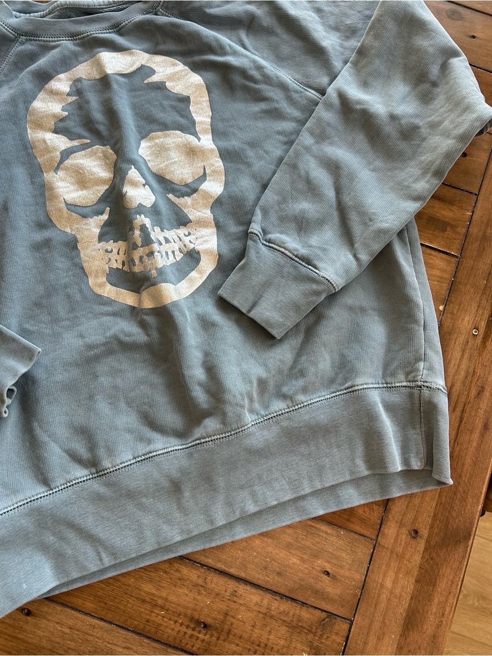 Zadig & Voltaire Upper Skull Foil Blue Cotton Sweatshirt M - Picture 4 of 10